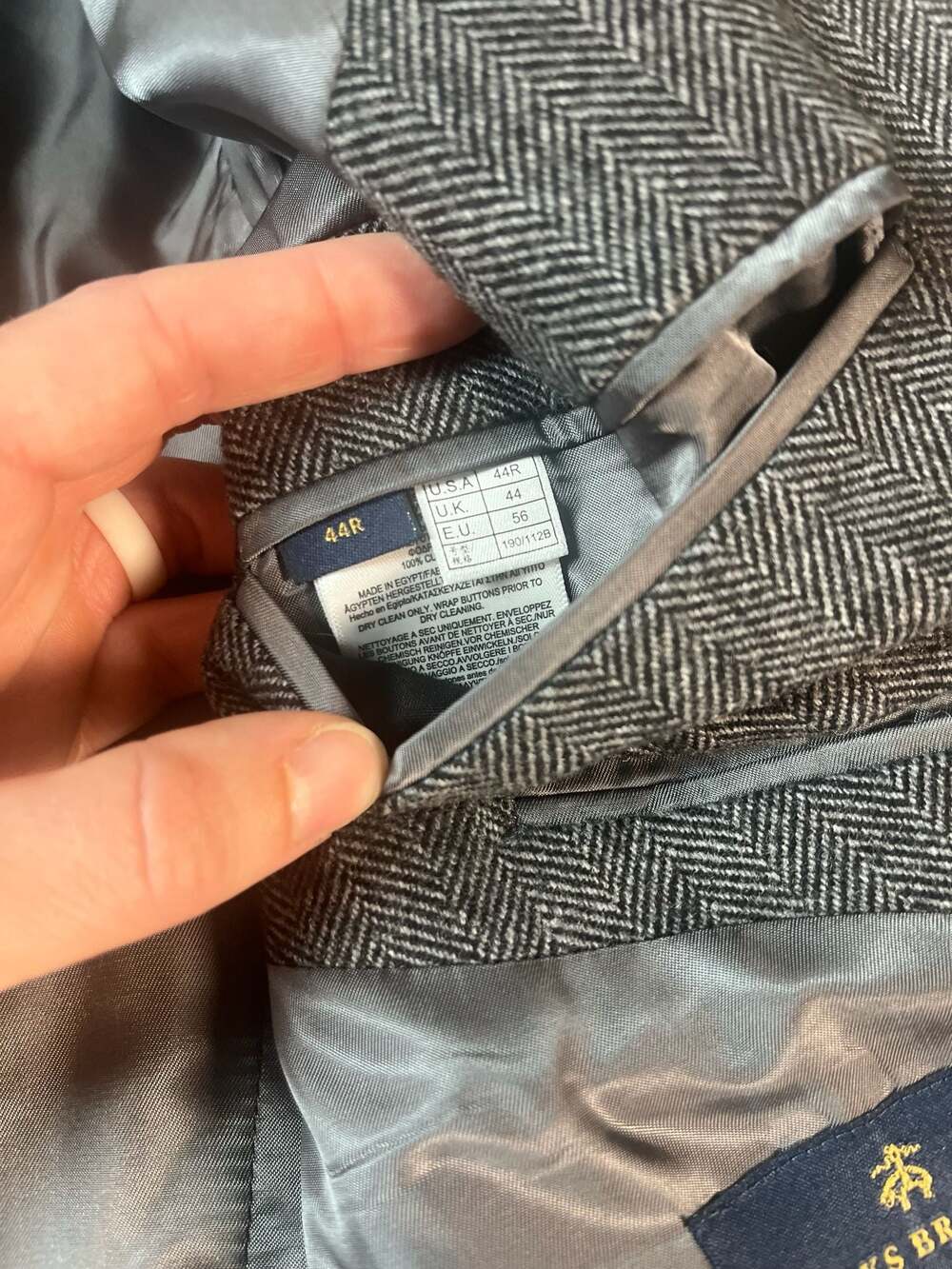 Brooks Brothers Classic Men's Gray Herringbone Sport Coat Blazer - Picture 8 of 12